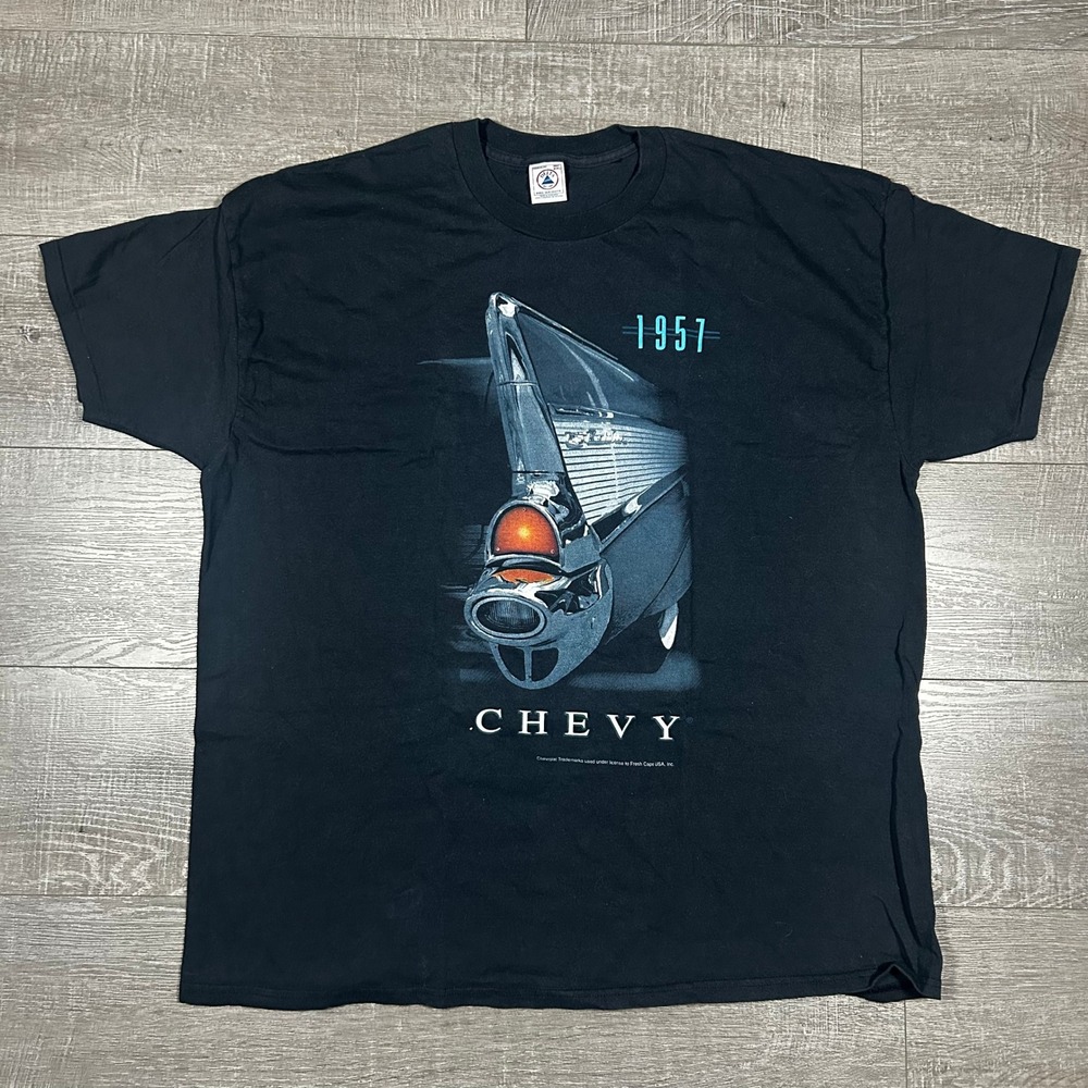 Vintage 1957 Chevy T Shirt Delta‎ Pro Weight Black XXL Chevrolet Graphic Tee